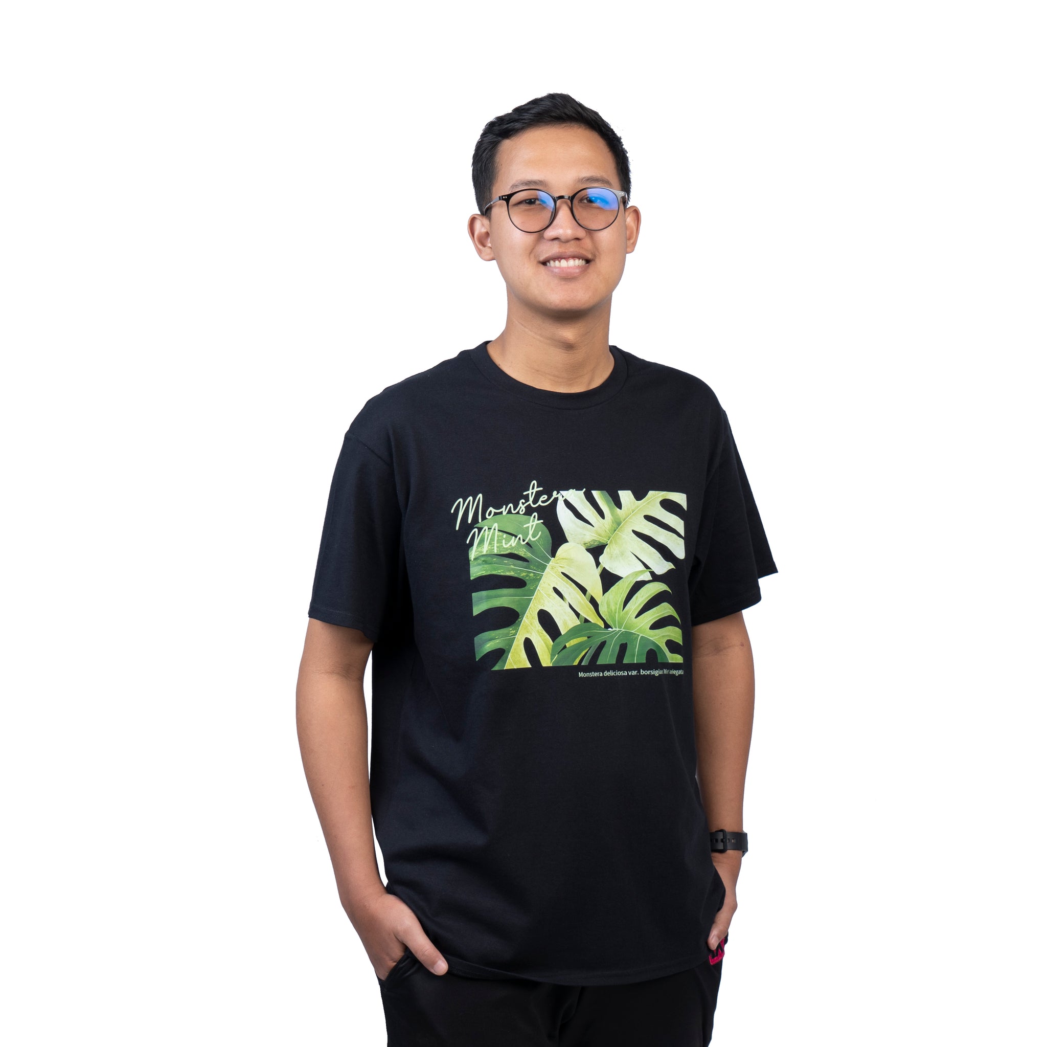 T-shirt monstera mint White / LARGE